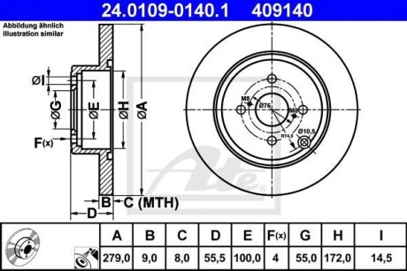 Гальмівний диск ATE 24.0109-0140.1