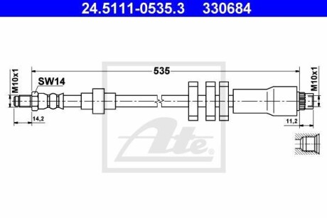 Гальмівний шланг ATE 24.5111-0535.3