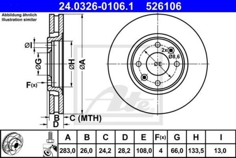 Гальмівні диски ATE 24.0326-0106.1