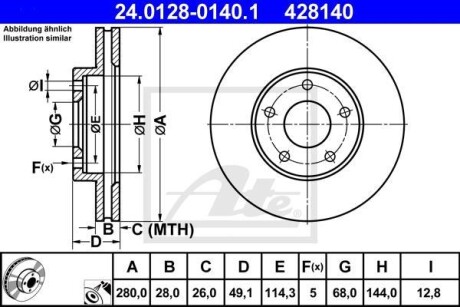 Гальмівний диск ATE 24.0128-0140.1