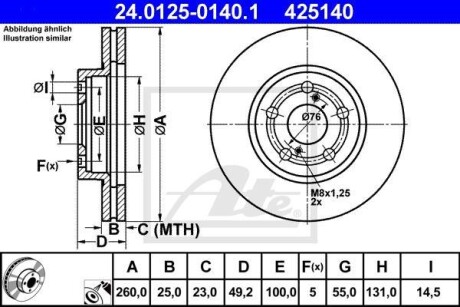 Гальмівний диск ATE 24.0125-0140.1