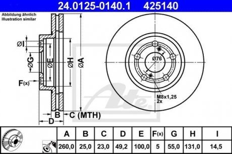 Гальмівний диск ATE 24.0125-0140.1 (фото 1)