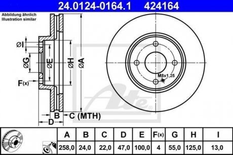 Тормозной диск ATE 24.0124-0164.1 (фото 1)