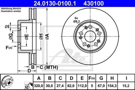 Гальмівний диск ATE 24.0130-0100.1