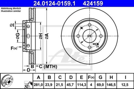 Гальмівний диск ATE 24.0124-0159.1