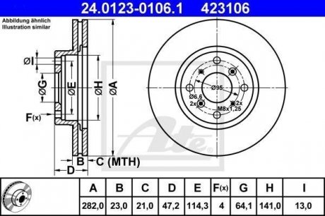 Тормозной диск ATE 24.0123-0106.1 (фото 1)