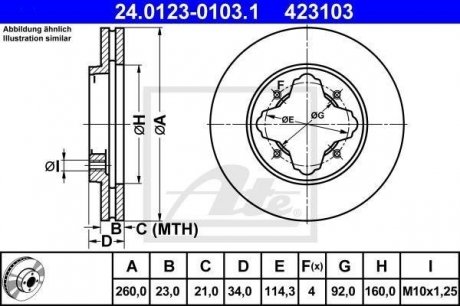Тормозной диск ATE 24.0123-0103.1 (фото 1)