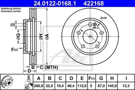 Тормозной диск ATE 24.0122-0168.1