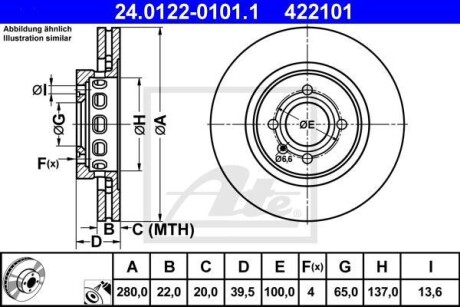 Гальмівний диск ATE 24.0122-0101.1