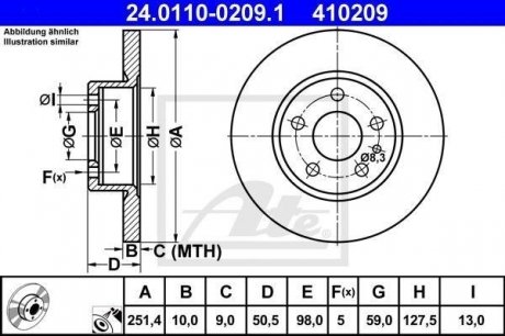 Тормозной диск ATE 24.0110-0209.1 (фото 1)