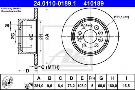 Тормозной диск ATE 24.0110-0189.1 (фото 1)