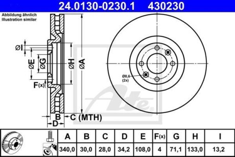 Тормозной диск ATE 24.0130-0230.1