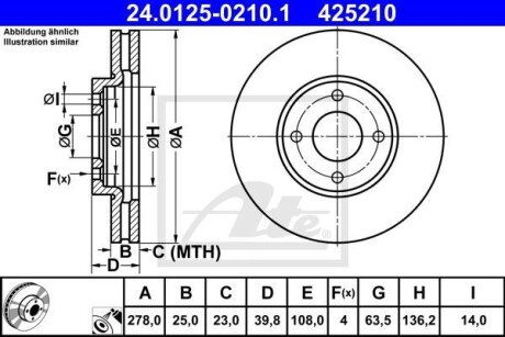 Гальмівний диск ATE 24.0125-0210.1