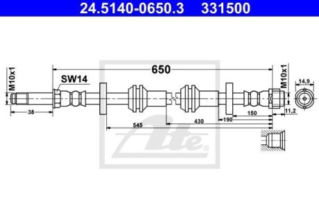 Тормозной шланг ATE 24.5140-0650.3