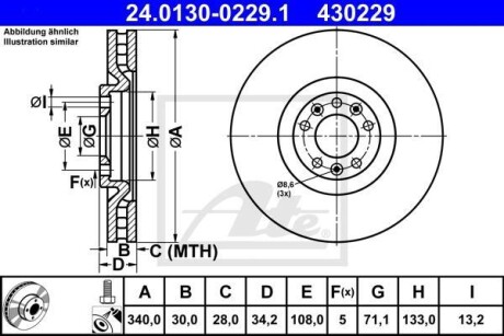 Гальмівний диск ATE 24.0130-0229.1