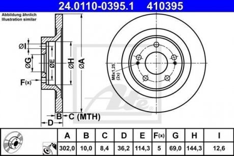 Тормозной диск ATE 24.0110-0395.1 (фото 1)