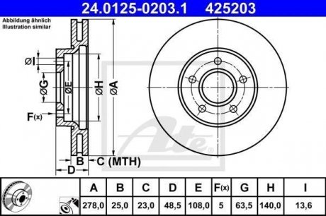 Тормозной диск ATE 24.0125-0203.1