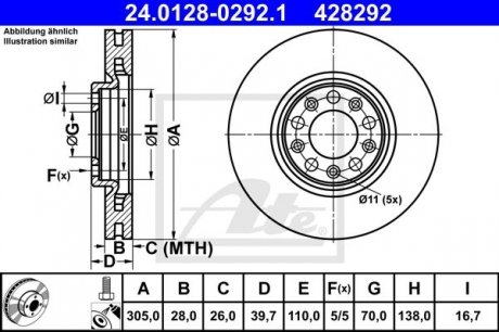 Тормозной диск ATE 24.0128-0292.1