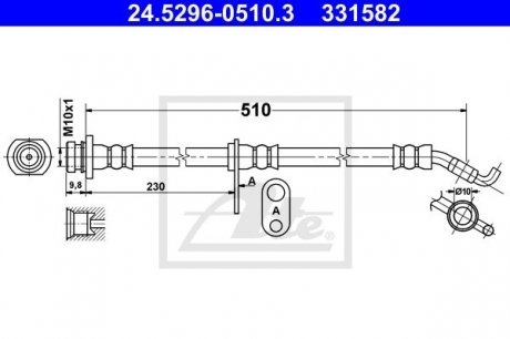 Тормозной шланг ATE 24.5296-0510.3 (фото 1)