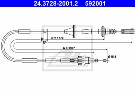 Трос зчеплення ATE 24.3728-2001.2