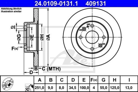 Гальмівний диск ATE 24.0109-0131.1