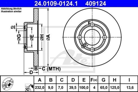 Гальмівний диск ATE 24.0109-0124.1