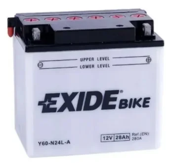 Акумулятор 28 А/ч, 280 А, (-/+), 184х124х169 мм EXIDE Y60-N24L-A
