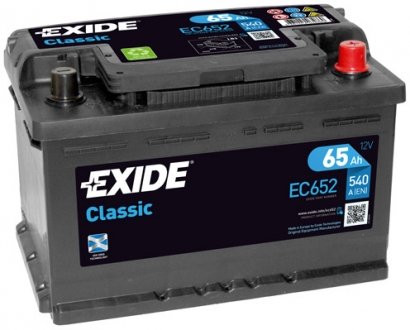 Акумулятор 6 CT-65-R Classic EXIDE EC652 (фото 1)