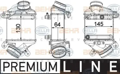 Радіатор інтеркулера, R 4.4 BMW 5-7, X5, X6 06- HELLA 8ML 376 746-441