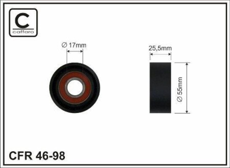 Ролик ременя генератора паразитний, OM651 2.2CDI (26x54) CAFFARO 46-98