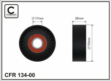 Ролик натяжного механізму, OM642 3.0CDI 06- CAFFARO 134-00