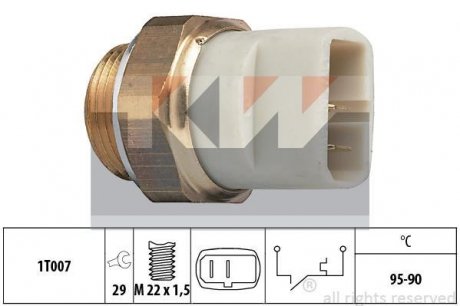 Датчик вмикання вентилятора, Caddy I, 1.5-1.8 KW 550 027 (фото 1)