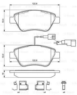 Гальмівні колодки, дискові BOSCH 0 986 494 698 (фото 1)