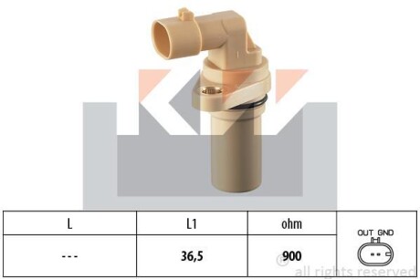 Датчик коленвала, 1.9JTD/CDTi KW 453 379