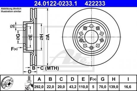 Тормозной диск ATE 24.0122-0233.1