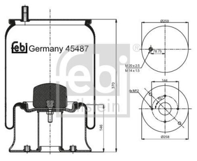 Пневмоподушка BILSTEIN FEBI 45487