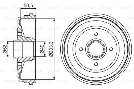 Гальмівний барабан BOSCH 0 986 477 205