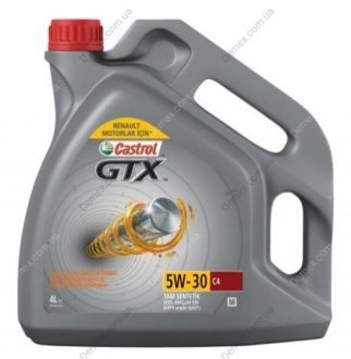 Моторное масло GTX 5W-30 C4 4л CASTROL 5W30 GTX C4 4L (фото 1)
