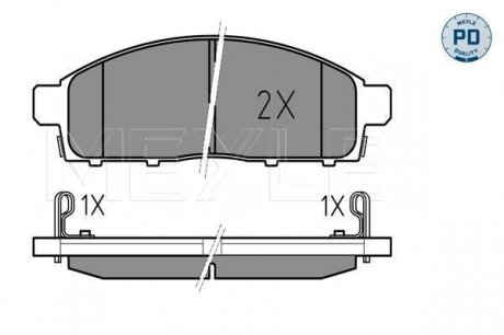 Колодки гальмівні (передні) Mitsubishi L200/Pajero Sport II 05- MEYLE 025 245 2916/PD (фото 1)