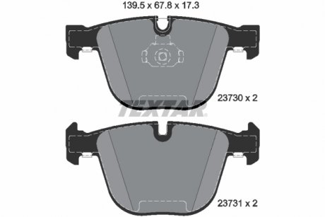 Тормозные колодки, дисковые. TEXTAR 23730 17,3 0 5