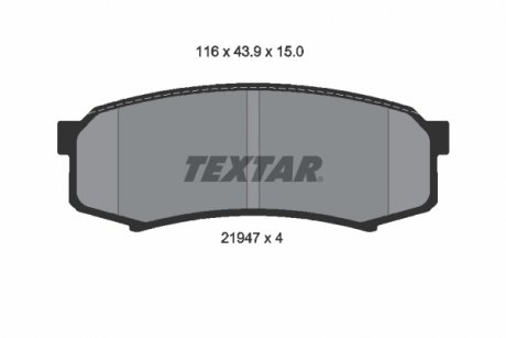 Гальмівні колодки, дискові TEXTAR 21947 15,0 0 4