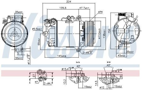 Компрессор BMW Z4 E85-E86 (02-) 2.5 i NISSENS 89483