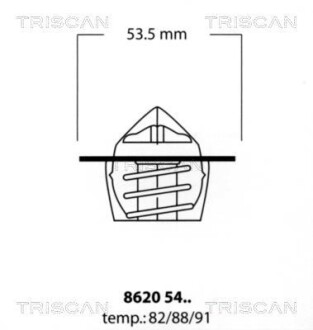 Термостат Citroen/Peugeot 88C 1.0-1.6 87- TRISCAN 86205488