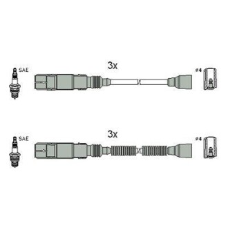 Комплект кабелів запалювання HUCO HITACHI-HUCO 134952