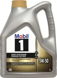 Моторна олива 1 FS X2 5W-50 синтетична 4 л MOBIL 153638