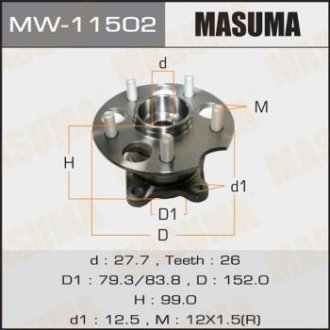 Ступичный узел rear HARRIER/ ACU35W, MCU35W MASUMA MW11502 (фото 1)