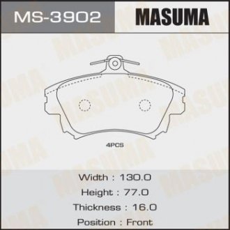 Колодки дискові COLT/ Z37A (1/12) MASUMA MS3902 (фото 1)