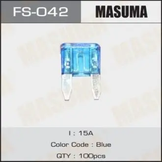 Фото запчасти Предохр. Флажковые МИНИ 15А (уп.100шт) MASUMA FS042 Предохр. Флажковые МИНИ 15А (уп.100шт) MASUMA FS042