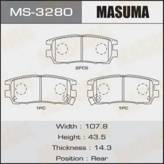 Колодки дисковые (1/12) MASUMA MS3280