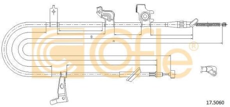 Трос ручного гальма зад. SX4 06- Пр. (1797/1548) COFLE 17.5060